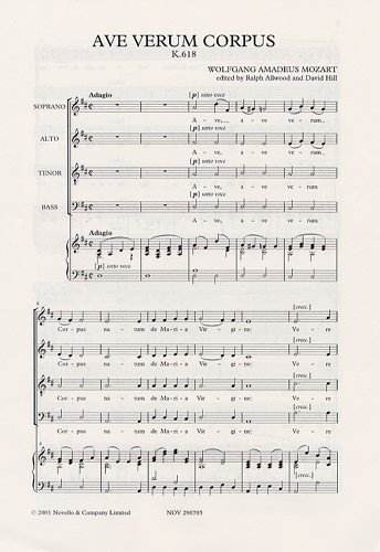 Stock image for W.A. Mozart: Ave Verum Corpus (SATB) (SATB, Organ Accompaniment / Vocal Score) for sale by Revaluation Books