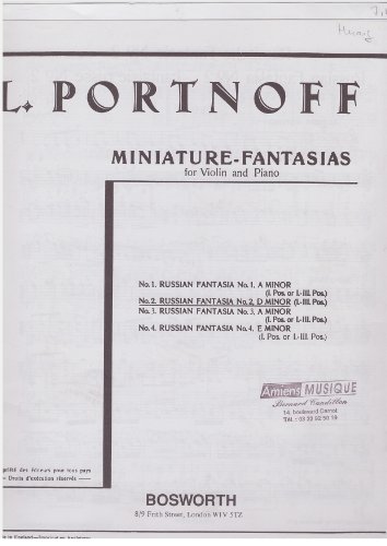 Imagen de archivo de Miniature-Fantasias for Violin and Piano a la venta por Blackwell's