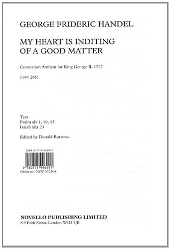 9780711996991: G.f. handel: my heart is inditing of a good matter chant