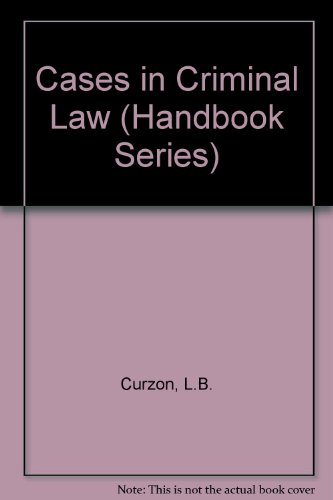 9780712103466: Cases in Criminal Law (Handbook Series)
