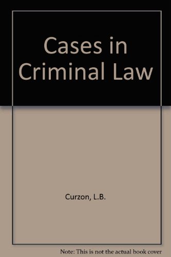 9780712103763: Cases in Criminal Law