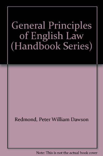 Imagen de archivo de General Principles of English Law (Handbook Series) a la venta por WorldofBooks