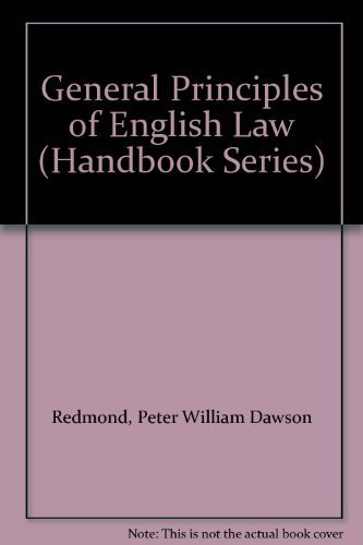 9780712107259: General Principles of English Law (Handbook Series)