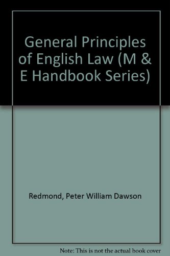 9780712110303: General Principles of English Law