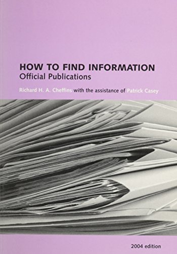 Beispielbild fr How to Find Information: Official Publications zum Verkauf von Anybook.com