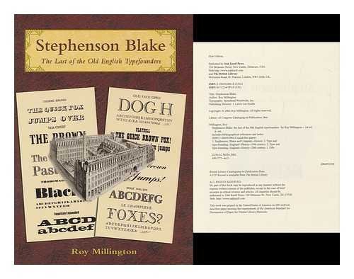 Beispielbild fr Stephenson Blake: The Last of the Old English Typefounders zum Verkauf von WorldofBooks
