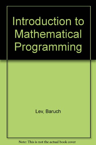 9780713134551: Introduction to Mathematical Programming