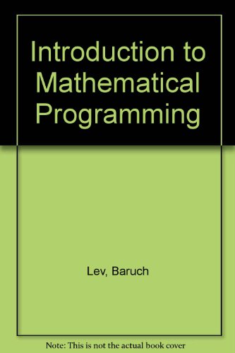 Stock image for Introduction to Mathematical Programming : Quantitative Tools for Decision Making. for sale by G. & J. CHESTERS