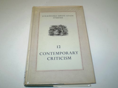 Stratford-Upon-Avon Studies: Contemporary Criticism (Volume 12)