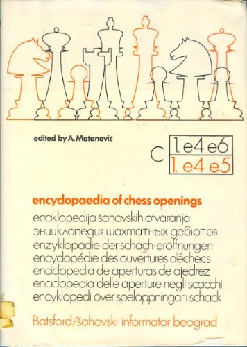 Beispielbild fr Encyclopaedia of Chess Openings / Enciklopedija Sahovskih Otvaranja : : 1 : C zum Verkauf von Antiquariat Wortschatz