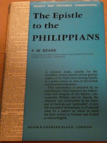 Imagen de archivo de A commentary on the Epistle to the Philippians (Black's New Testament commentaries) a la venta por HPB-Red