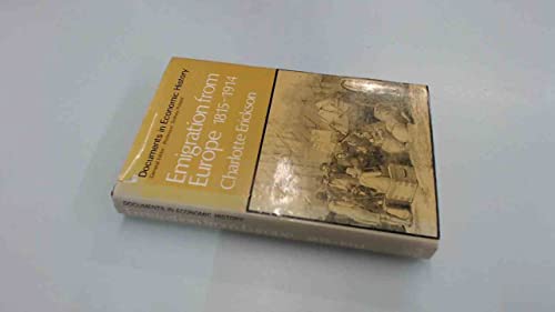 Beispielbild fr Emigration from Europe, 1815-1914 zum Verkauf von WorldofBooks
