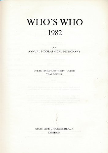 9780713621815: Who's Who 1982