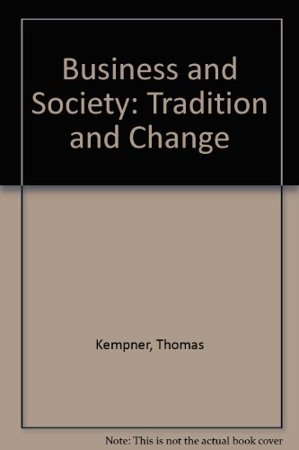 Stock image for Business and Society: Tradition and Change for sale by G. & J. CHESTERS