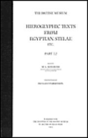 Hieroglyphic Texts from Egyptian Stelae in the British Museum Part 12 (9780714109473) by Bierbrier, M. L.