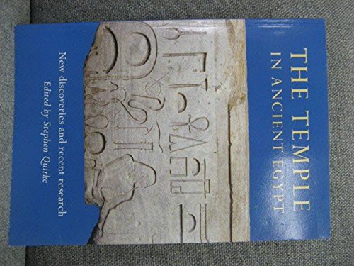 9780714109930: TEMPLE IN ANCIENT EGYPT: New Discoveries and Recent Research