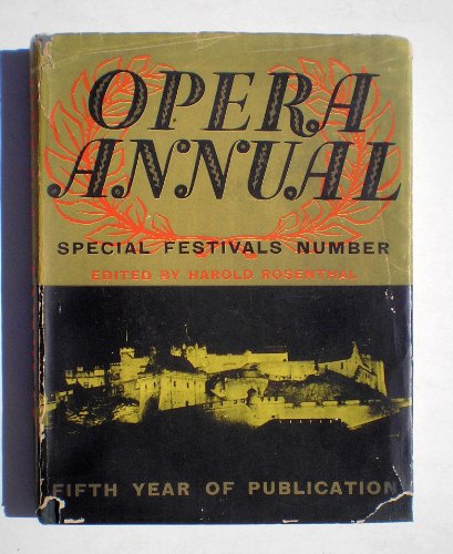 Imagen de archivo de Opera Annual: No. 5, Special Festivals Number a la venta por Better World Books: West