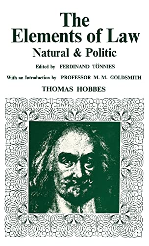 Elements of Law, Natural and Political (9780714625409) by Hobbes, Thomas