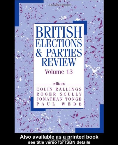 Beispielbild fr British Elections & Parties Review: Volume 13 (Volume 13) zum Verkauf von Anybook.com