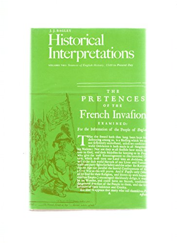 Imagen de archivo de Sources of English History, 1540 to Present Day (v. 2) (Historical Interpretation) a la venta por WorldofBooks
