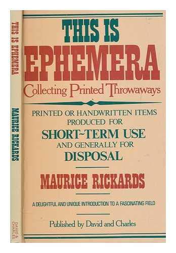 Beispielbild fr This is Ephemera: Collecting Printed Throwaways zum Verkauf von WorldofBooks
