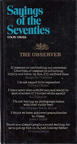 Beispielbild fr The observer' sayings of the seventies zum Verkauf von AwesomeBooks