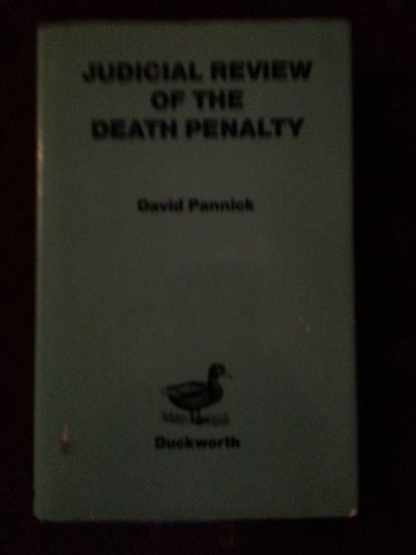 Judicial Review of the Death Penalty (9780715615942) by Pannick, David