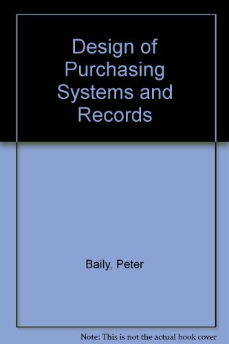 Stock image for Design of purchasing systems and records, for sale by dsmbooks