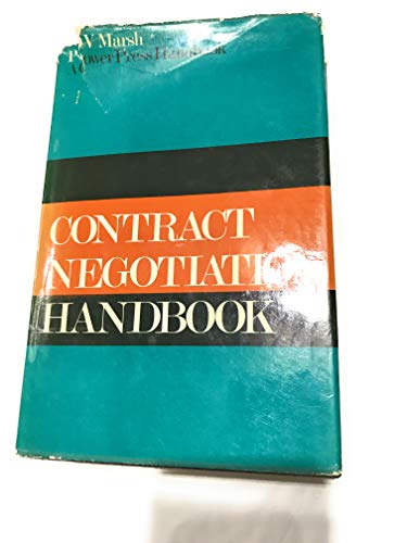 Stock image for Contract Negotiation Handbook (A Gower Press handbook) for sale by Book Bungalow