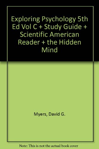 Stock image for Exploring Psychology 5e C & Study Guide & Scientific American Rdr & Hidden Mind for sale by Better World Books Ltd