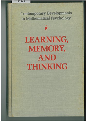 Imagen de archivo de Contemporary Developments in Mathematical Psychology : Learning, Memory, and Thinking a la venta por Better World Books