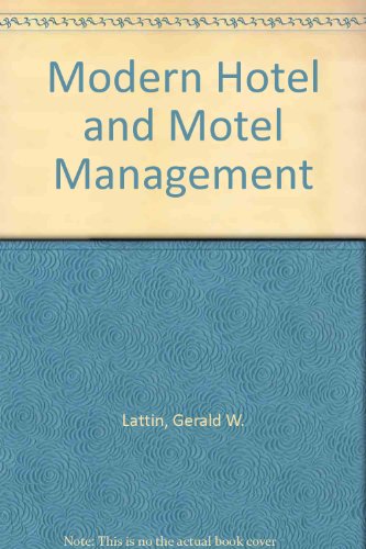 Beispielbild fr Modern hotel and motel management zum Verkauf von Wonder Book