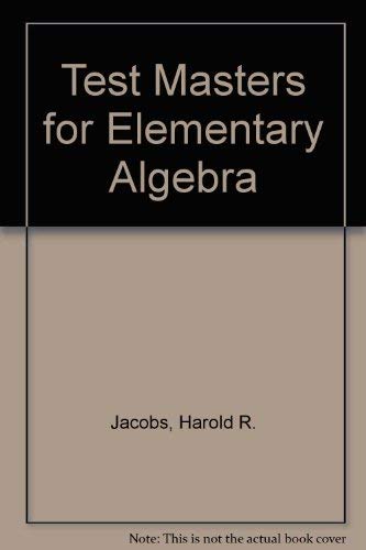 Elementary Algebra (9780716710776) by Harold R. Jacobs