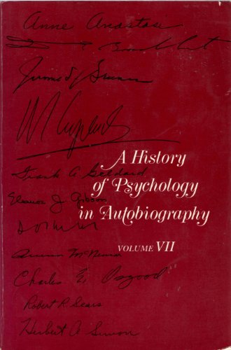 9780716711209: History of Psychology in Autobiography: 7