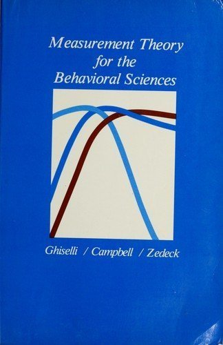 Beispielbild fr Measurement Theory for the Behavioral Sciences zum Verkauf von Books of the Smoky Mountains