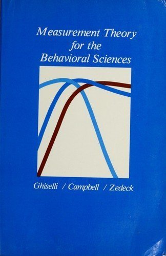 Imagen de archivo de Measurement Theory for the Behavioral Sciences a la venta por Books of the Smoky Mountains