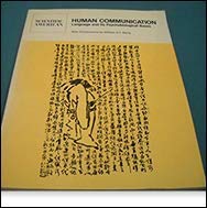 9780716713883: Human Communication: Language and Its Psychobiological Bases - Readings from "Scientific American"