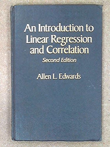 Beispielbild fr An introduction to linear regression and correlation (A Series of books in psychology) zum Verkauf von HPB-Red