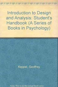 9780716723202: Introduction to Design and Analysis: A Student's Handbook (A Series of Books in Psychology)
