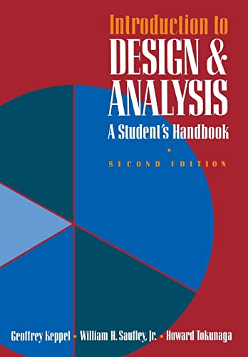 Beispielbild fr Introduction to Design and Analysis: A Student's Handbook (Series of Books in Psychology) zum Verkauf von More Than Words