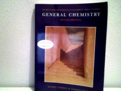 Stock image for General Chemistry : Second Edition ( Students Solutions Manual To Accompany Atkins and Beran) for sale by HPB-Red