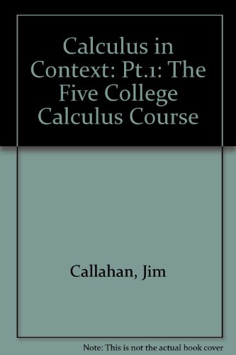 Imagen de archivo de Calculus Context I a la venta por Better World Books