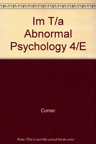 Beispielbild fr Im T/A Abnormal Psychology 4/E zum Verkauf von Better World Books