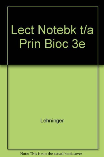 Beispielbild fr Lecture Notebook for Lehninger Principles of Biochemistr, Third Edition zum Verkauf von ThriftBooks-Dallas