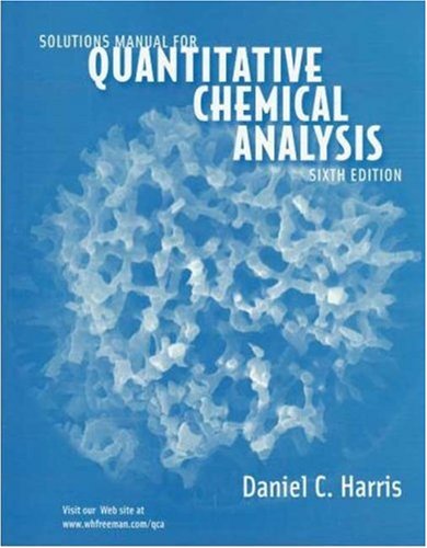 Imagen de archivo de Solutions Manual : for Quantitative Chemical Analysis a la venta por BookHolders