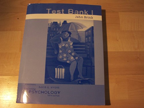 Beispielbild fr Test Bank I to Accompany Exploring Psychology 5th Edition zum Verkauf von Better World Books
