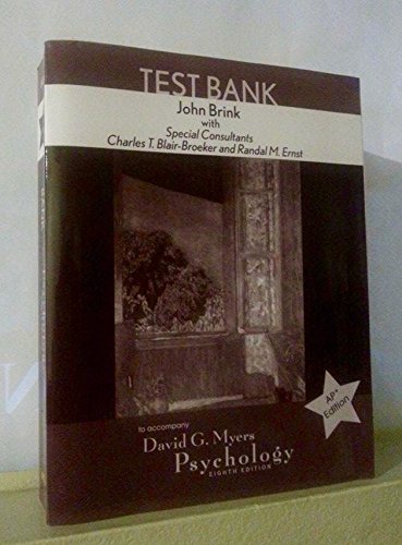 Stock image for Test Bank to Accompany Psychology, 8th Edition, AP Edition for sale by HPB-Red
