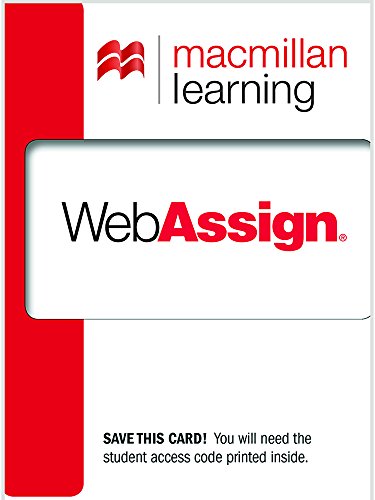 Imagen de archivo de WebAssign Standard Course Access Code a la venta por Books Unplugged