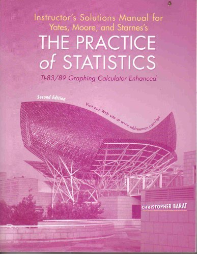 Imagen de archivo de Intstructors Solutions Manual for the Practice of Statistics: TI-83/89 Graphing Calculator Enhanced a la venta por HPB-Red