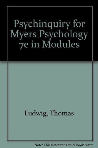 Stock image for PsyInquiry: Student Activities in Research and Critical Thinking for Myers Psychology, 7th Edition - CD for sale by a2zbooks